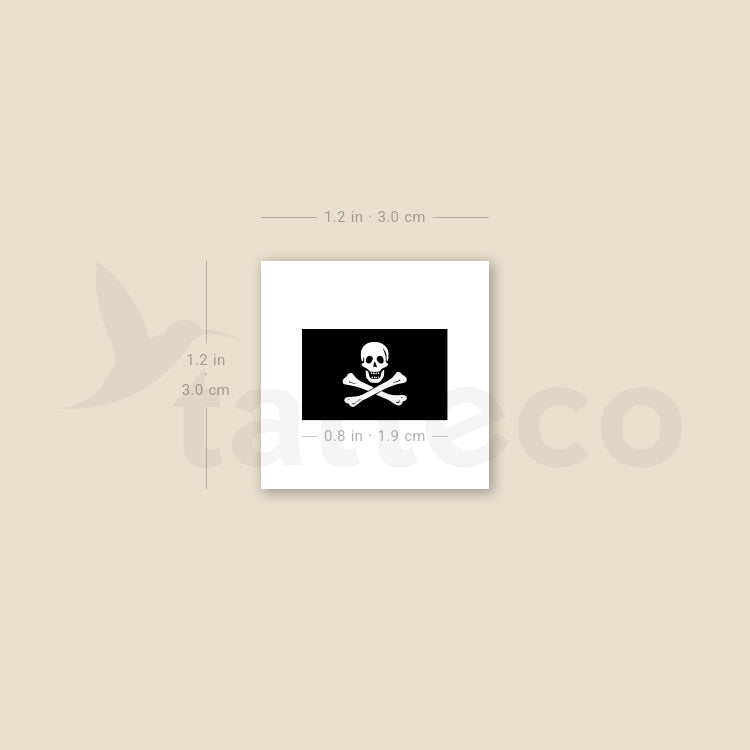 Tiny Jolly Roger Temporary Tattoo - Set of 3