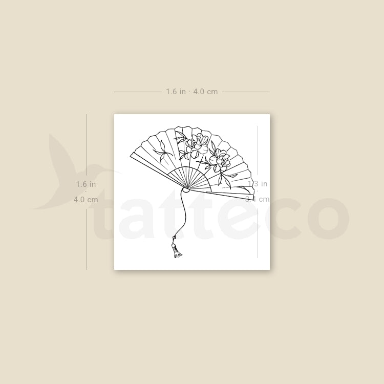 Hand Fan Temporary Tattoo By M3.Ink - Set of 3