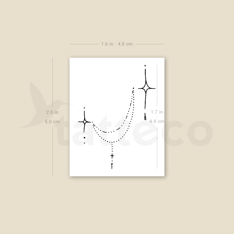 Star Ornament Temporary Tattoo By M3.Ink - Set of 3