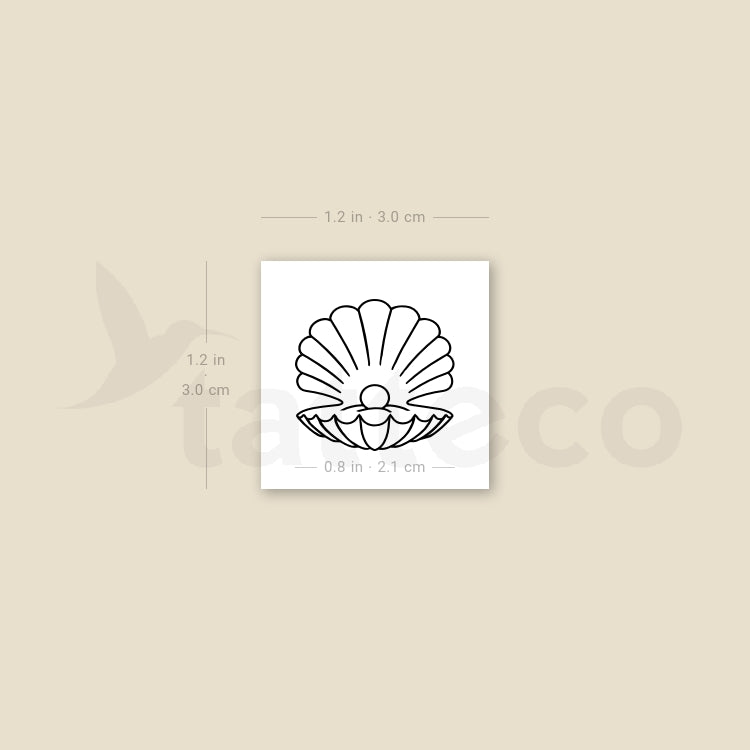 Scallop Temporary Tattoo - Set of 3