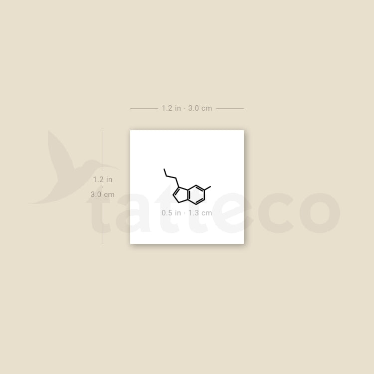 Tiny Serotonin Chemical Structure Temporary Tattoo - Set of 3
