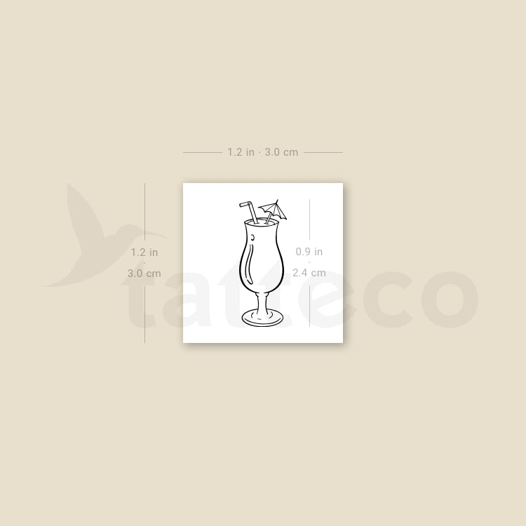 Piña Colada Temporary Tattoo - Set of 3