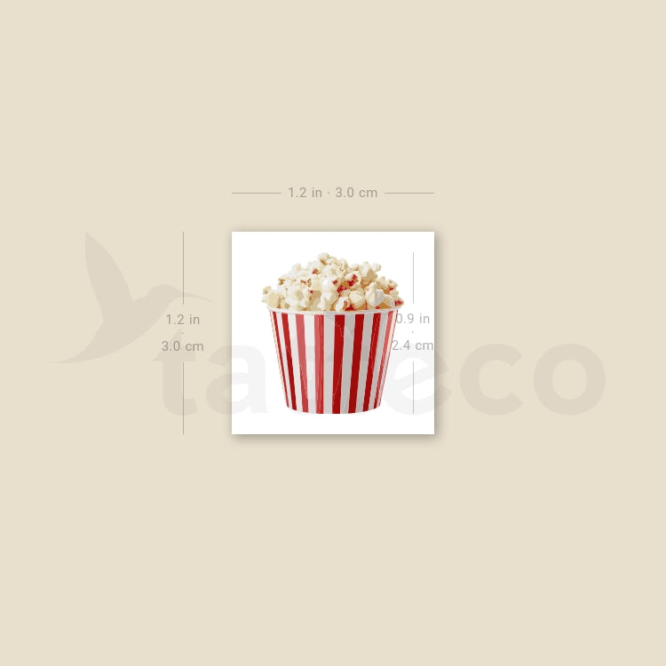 Popcorn Temporary Tattoo - Set of 3