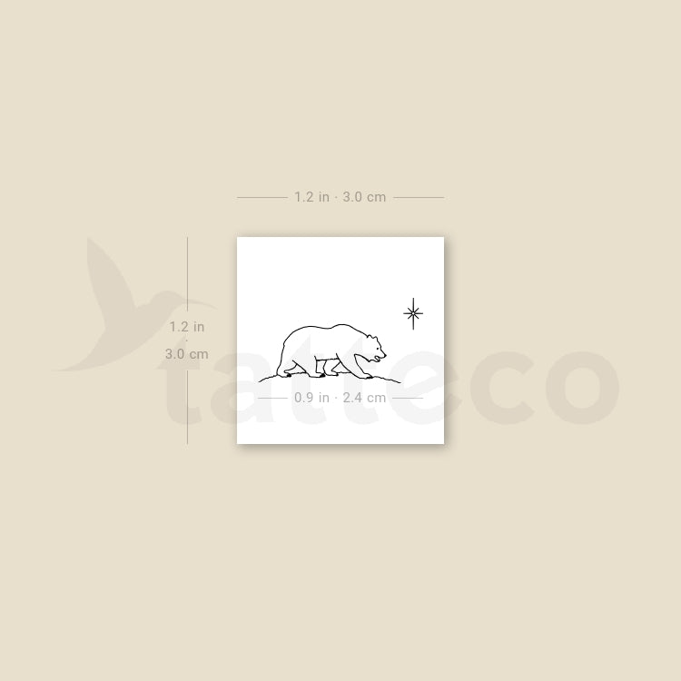 California Bear Temporary Tattoo - Set of 3