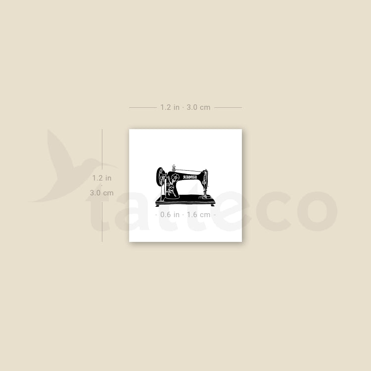 Little Sewing Machine Temporary Tattoo - Set of 3