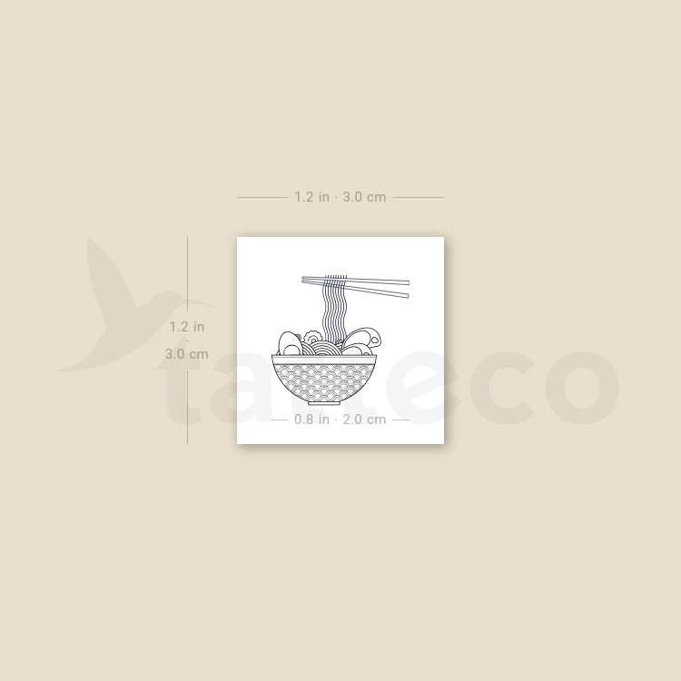 Ramen Temporary Tattoo - Set of 3