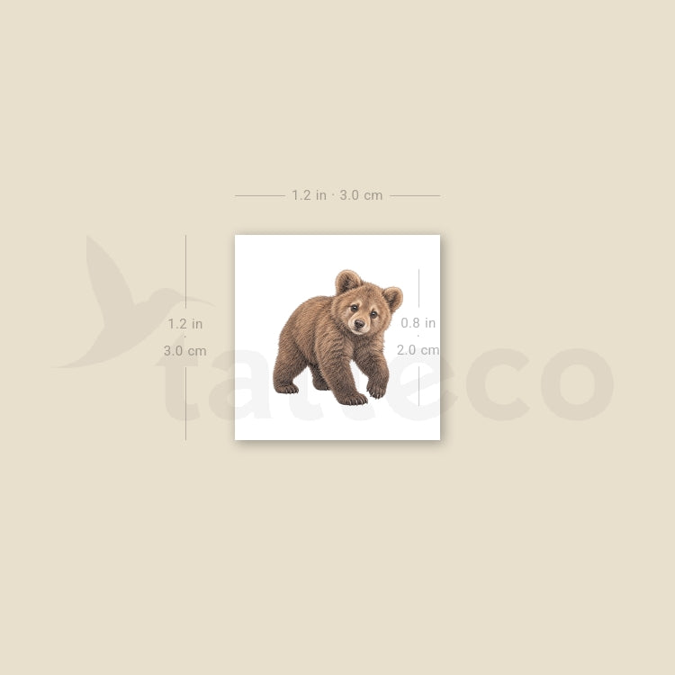 Bear Cub Temporary Tattoo - Set of 3