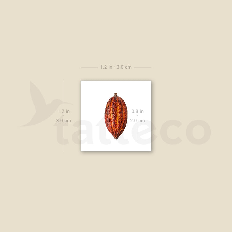 Cocoa Pod Temporary Tattoo - Set of 3