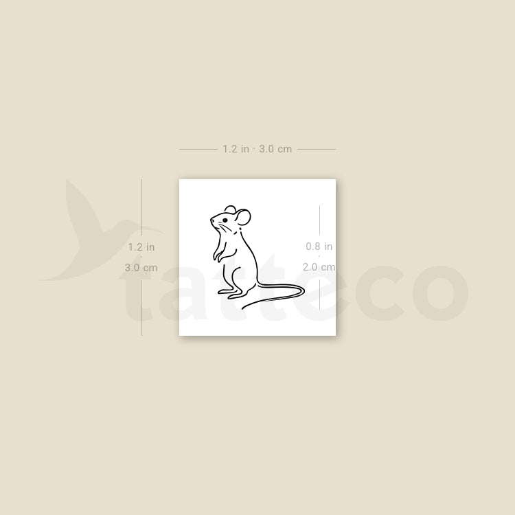 Standing Mouse Temporary Tattoo - Set of 3