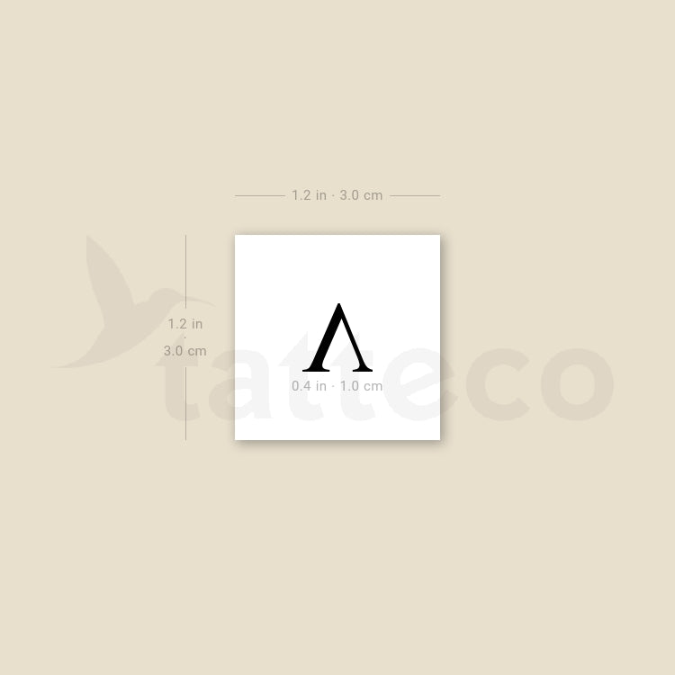 Uppercase Lambda Temporary Tattoo - Set of 3