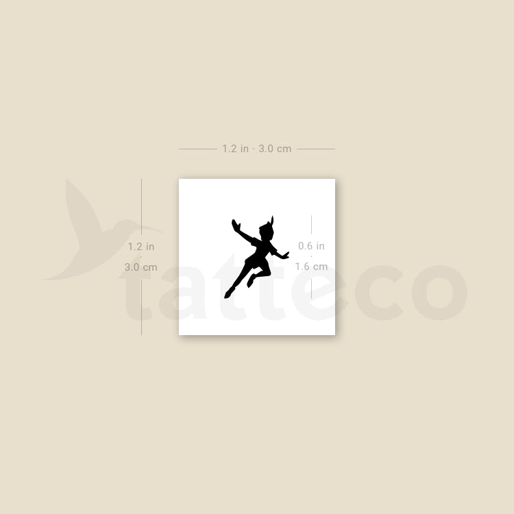 Tatuaje temporal de silueta de Peter Pan - Juego de 3