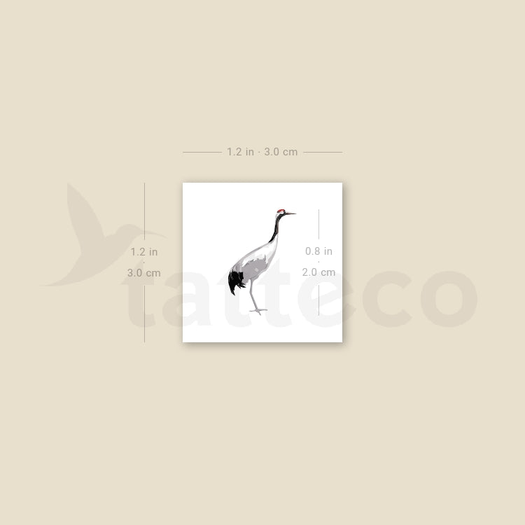 Red-crowned Crane Temporary Tattoo - Set of 3