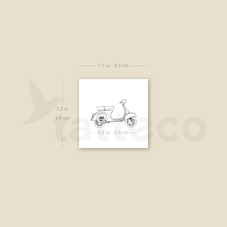 Tatuaje temporal de scooter Vespa - Juego de 3