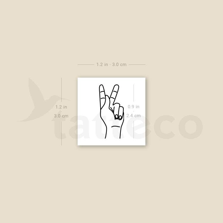Sign Language K Temporary Tattoo - Set of 3