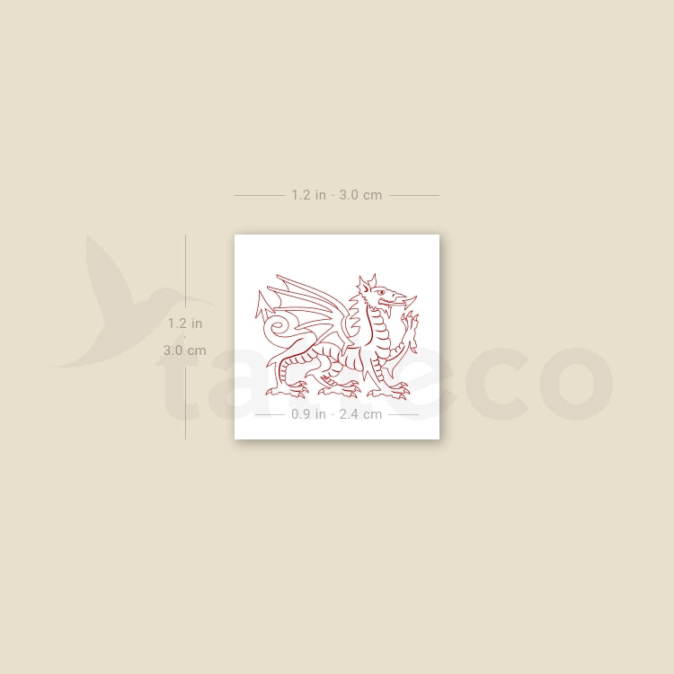 Welsh Dragon Temporary Tattoo - Set of 3