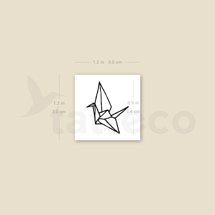 Orizuru Origami Crane Temporary Tattoo - Set of 3