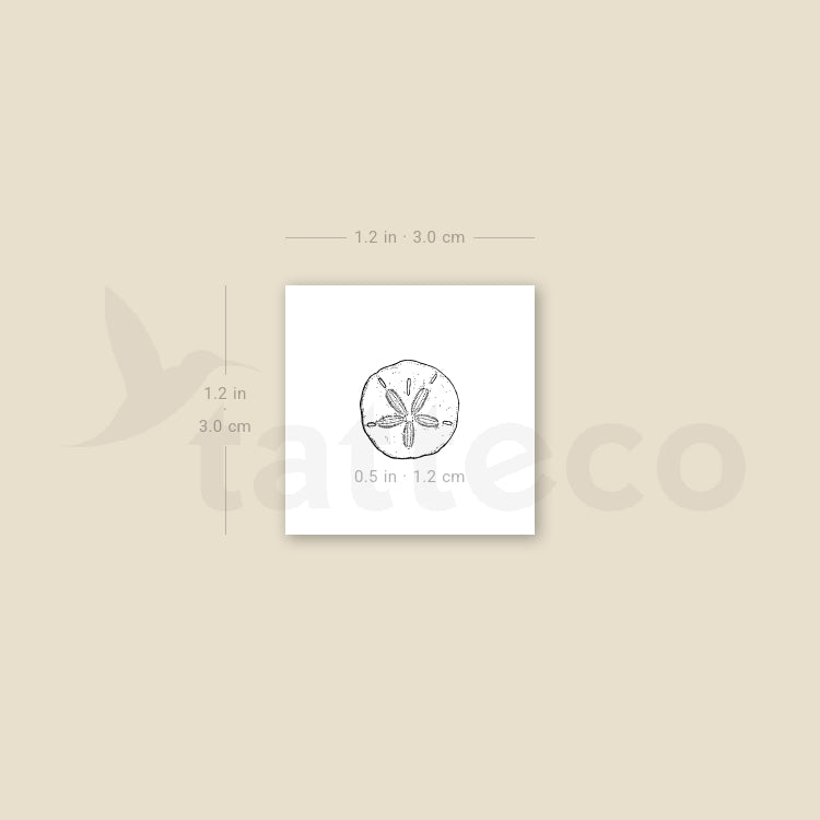 Tiny Sand Dollar Temporary Tattoo - Set of 3