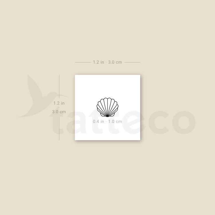 Tiny Scallop Shell Temporary Tattoo - Set of 3