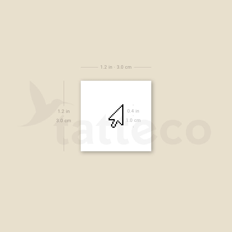 Pixelated Arrow Cursor Temporary Tattoo - Set of 3