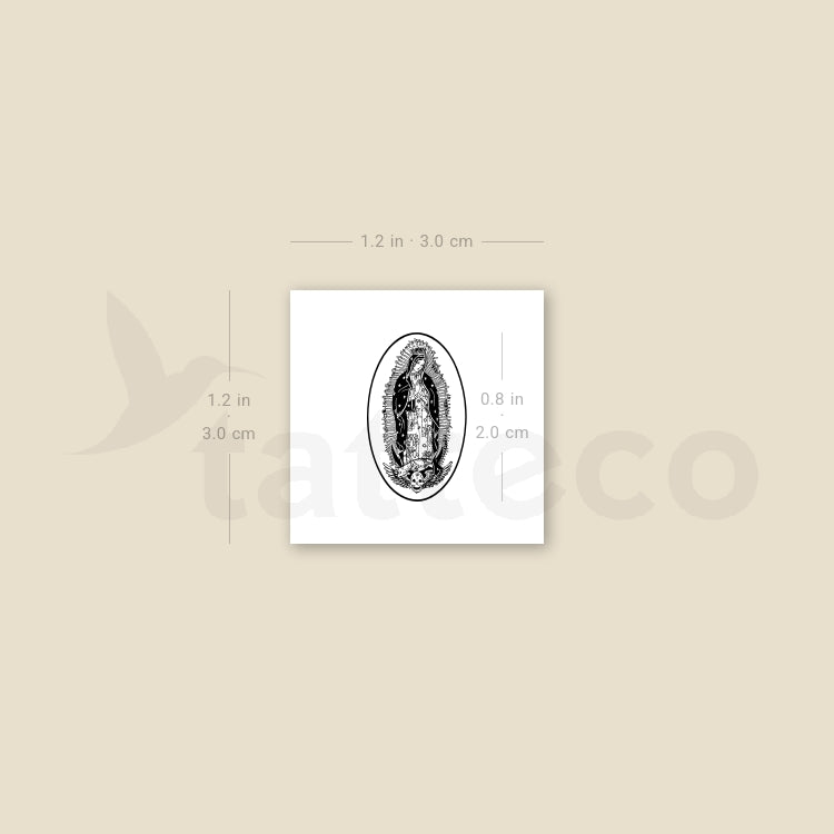 Our Lady Of Guadalupe Medallion Temporary Tattoo - Set of 3