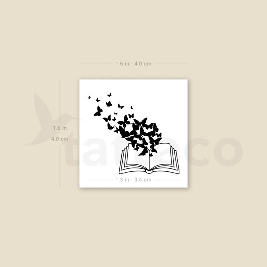 Butterfly Book Temporary Tattoo - Set of 3