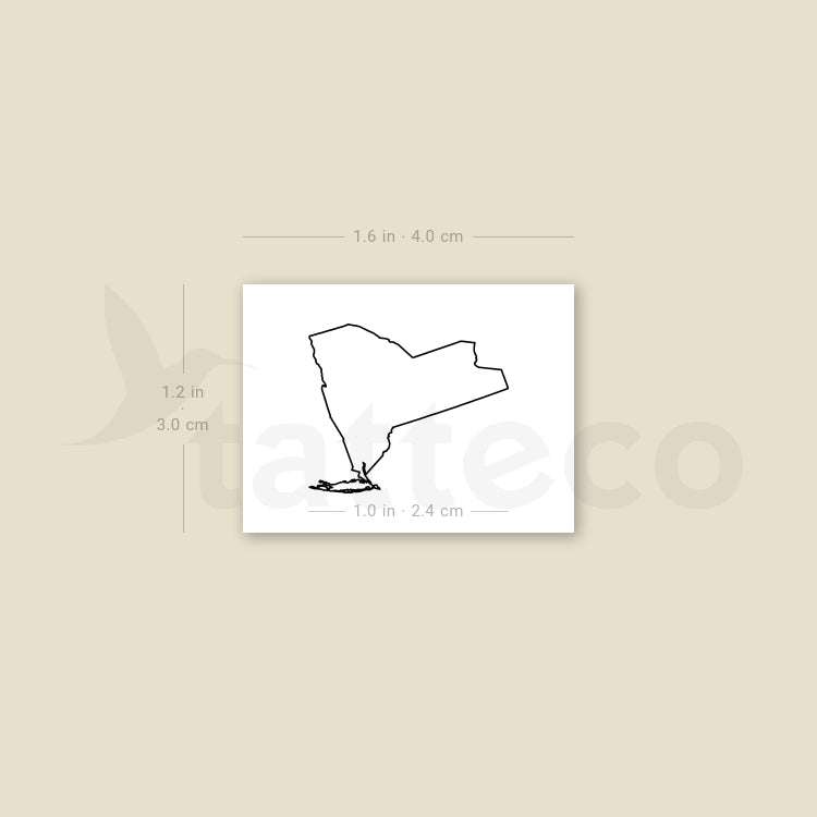 Tatuaje temporal del mapa del estado de Nueva York (juego de 3)