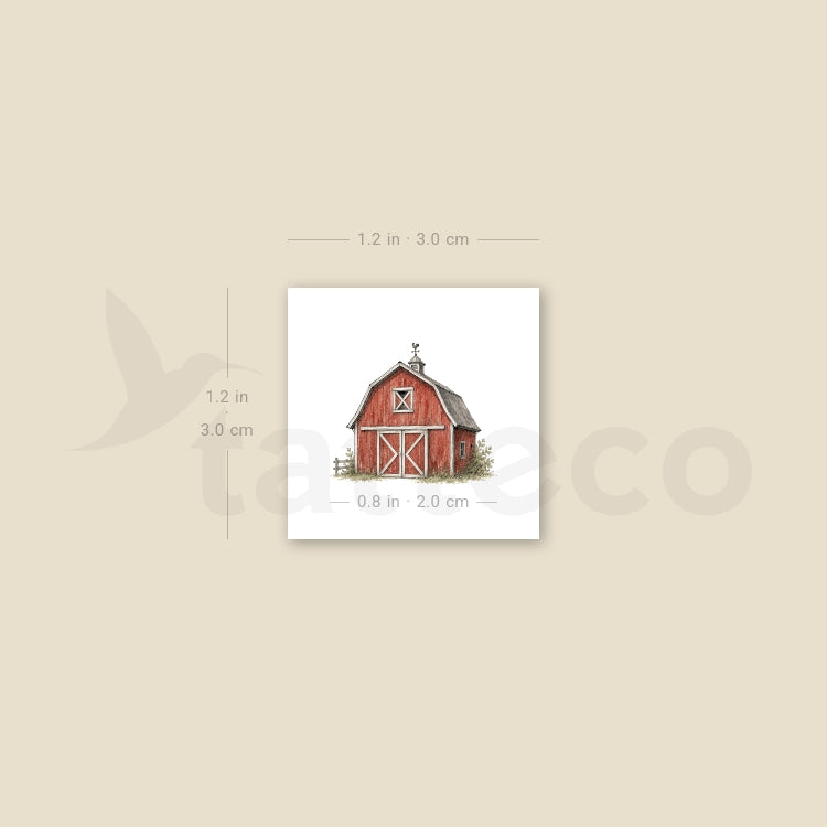Barn Temporary Tattoo - Set of 3
