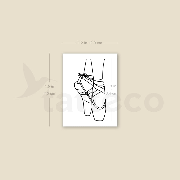 Ballet Shoes Temporary Tattoo - Set of 3