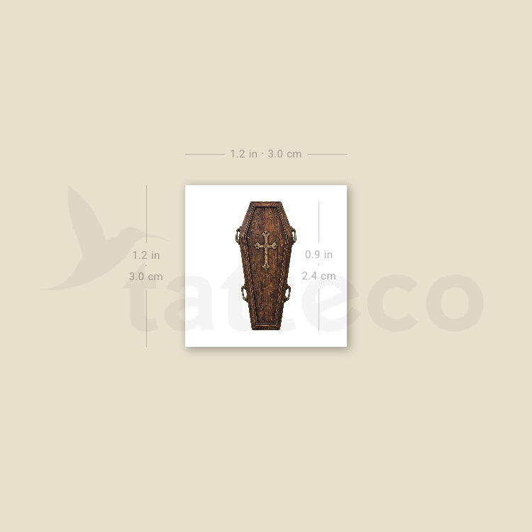 Coffin Temporary Tattoo - Set of 3
