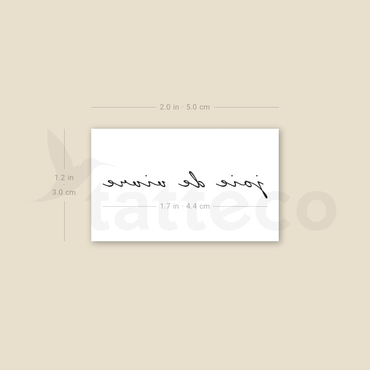 Small Joie De Vivre Temporary Tattoo - Set of 3