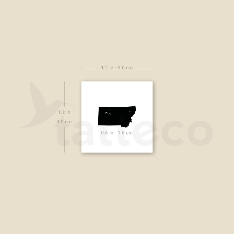 Montana Map Temporary Tattoo - Set of 3