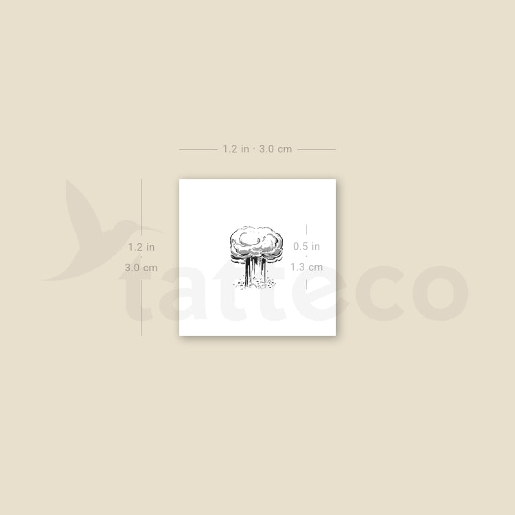 Atomic Bomb Mushroom Temporary Tattoo - Set of 3