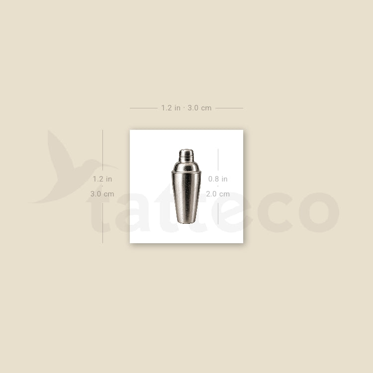 Cocktail Shaker Temporary Tattoo - Set of 3