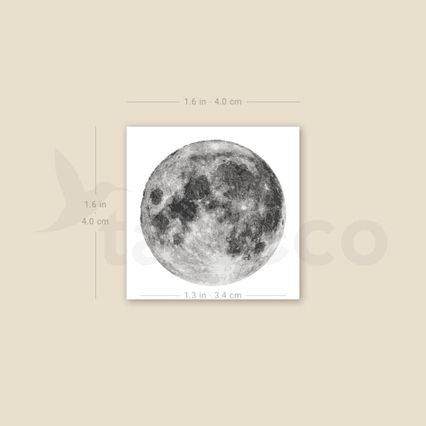 Full Moon Temporary Tattoo - Set of 3