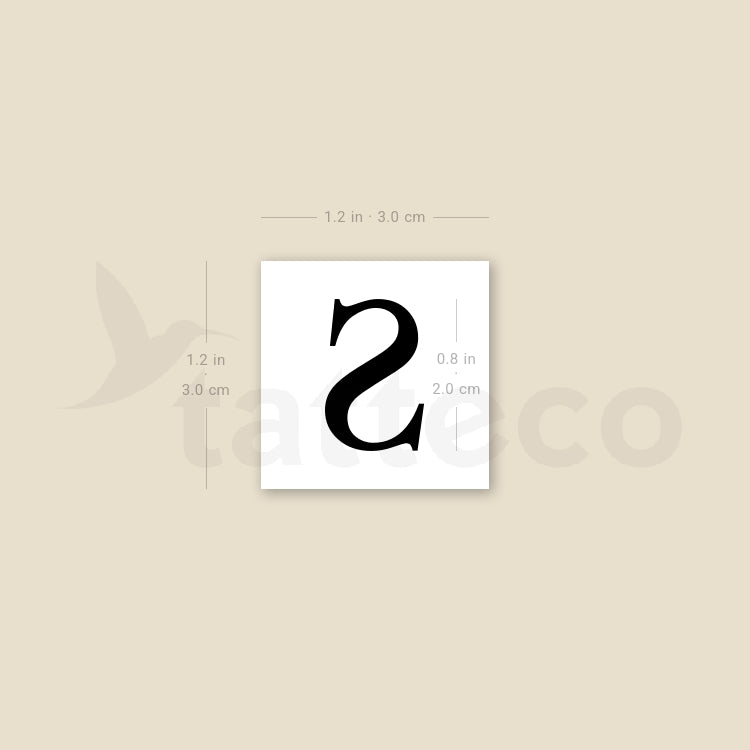 Uppercase S Temporary Tattoo - Set of 3