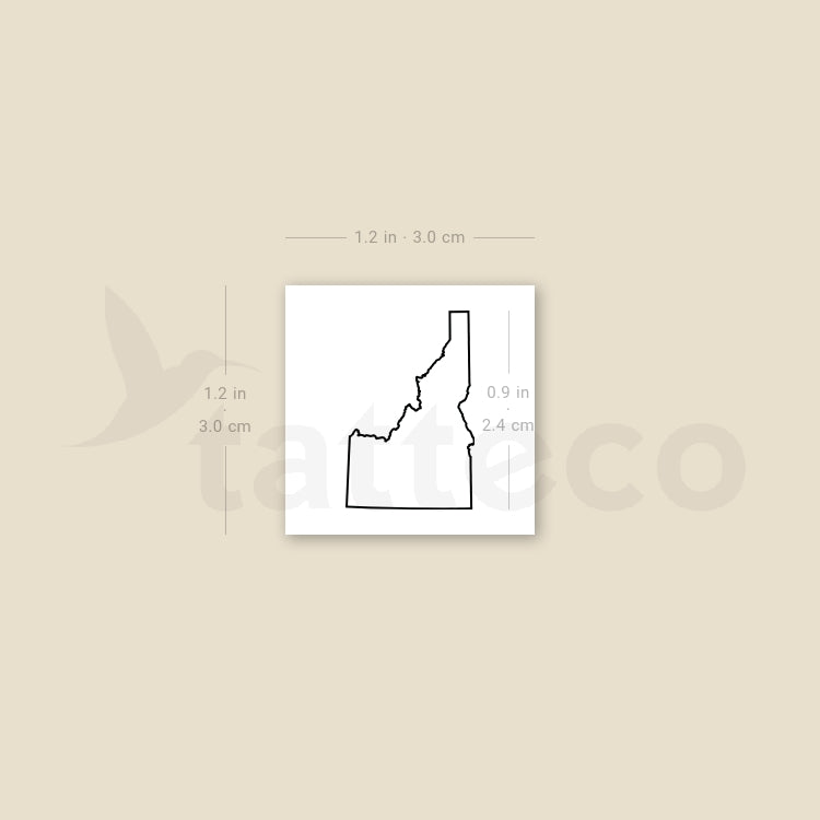 Idaho Map Outline Temporary Tattoo - Set of 3