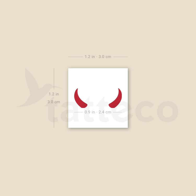 Devil Horns Temporary Tattoo - Set of 3