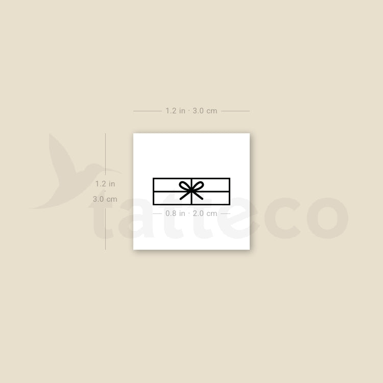 Minimalist Gift Box Temporary Tattoo - Set of 3