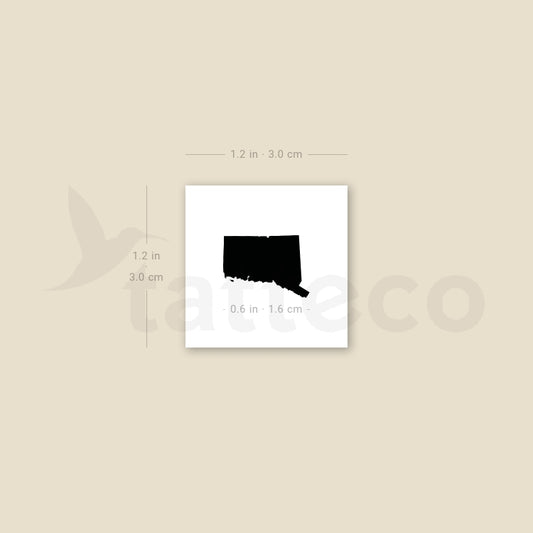Connecticut Map Temporary Tattoo - Set of 3