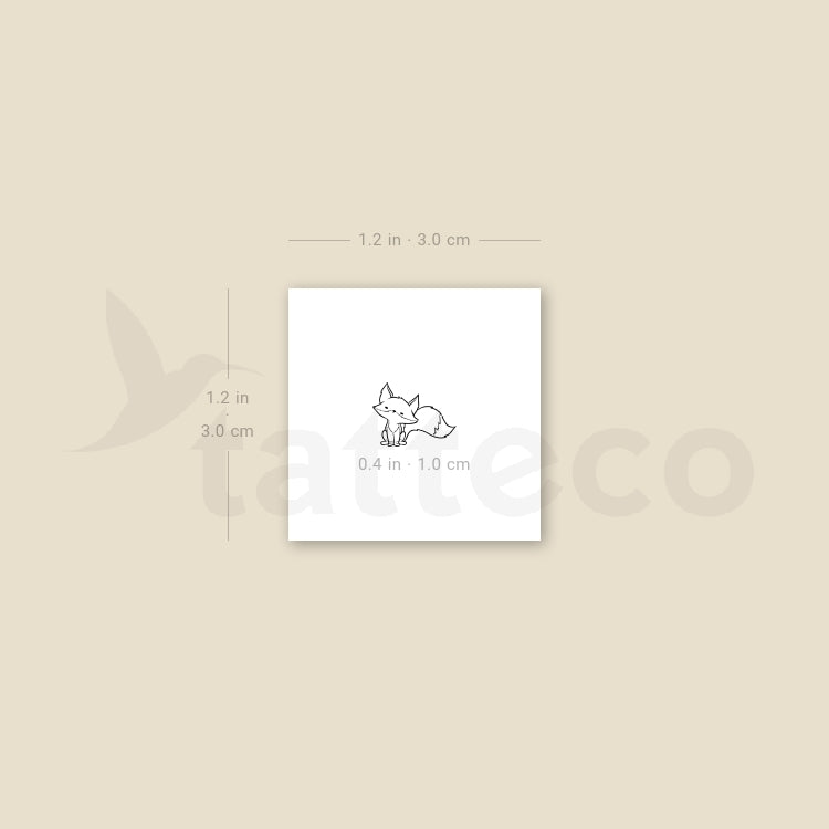 Little Fox Temporary Tattoo - Set of 3