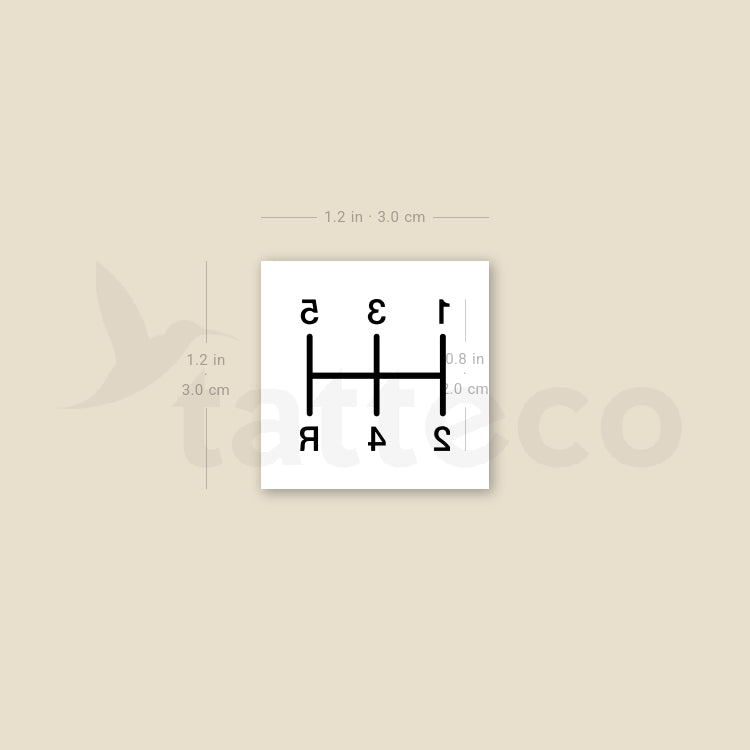 Gear Shift Patterns Temporary Tattoo - Set of 3