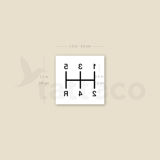 Gear Shift Patterns Temporary Tattoo - Set of 3