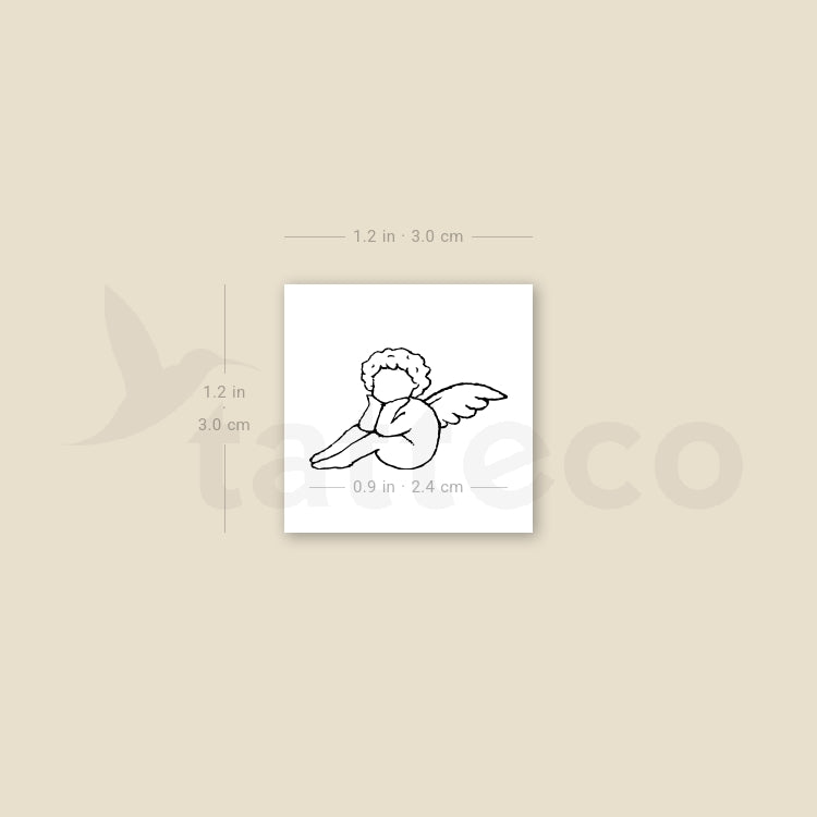 Faceless Cherub Temporary Tattoo - Set of 3
