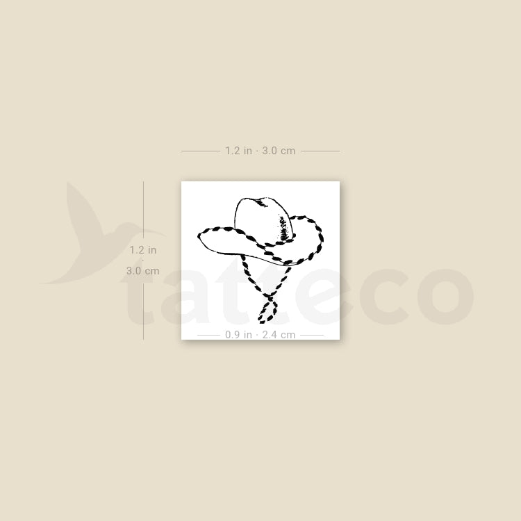Cowboy Hat Temporary Tattoo - Set of 3