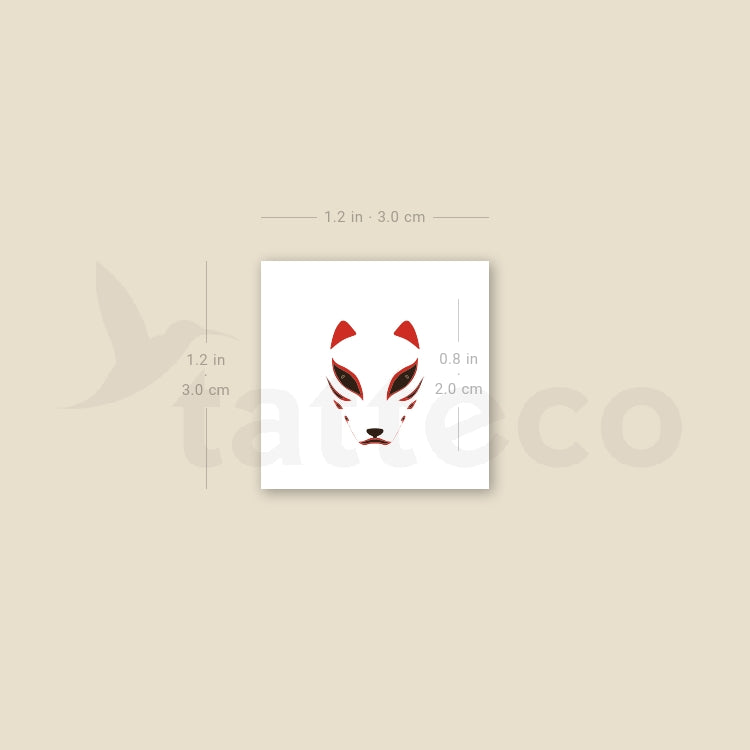 Kitsune Mask Temporary Tattoo - Set of 3