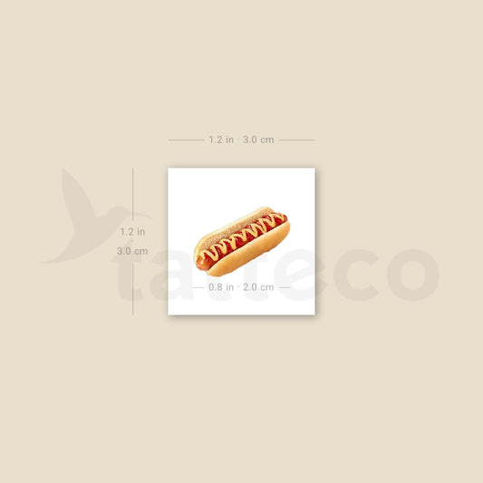 Realistic Hot Dog Temporary Tattoo - Set of 3