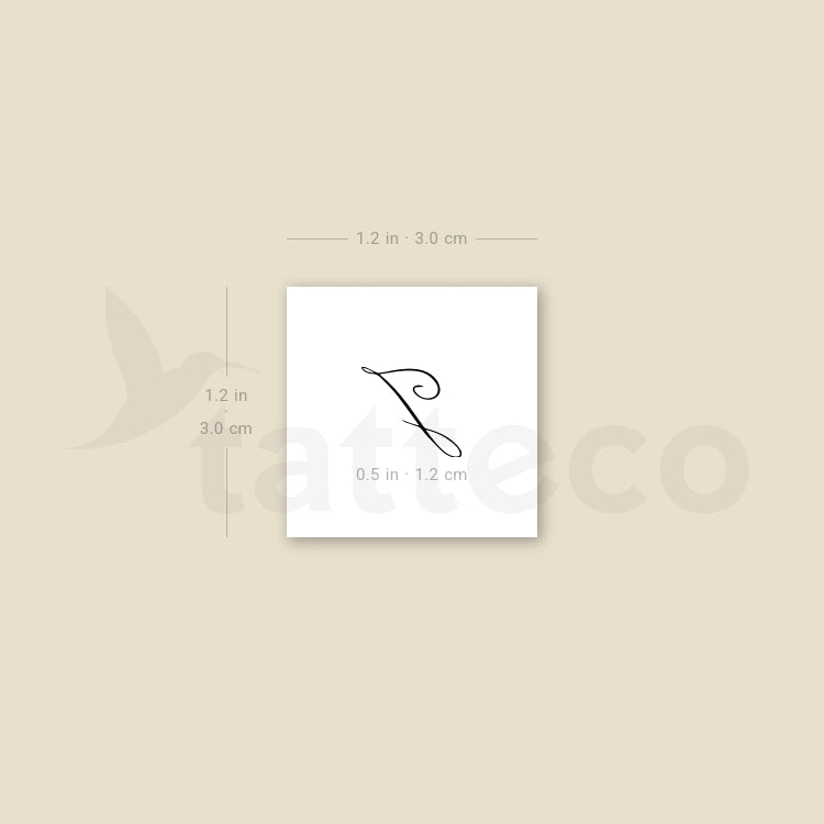 Letter J Script Temporary Tattoo - Set of 3