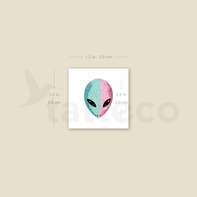 Alien Head By Ann Lilya Temporary Tattoo - Set of 3