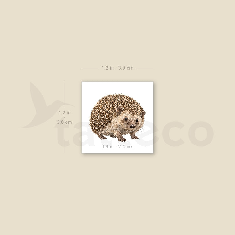 Watercolor Hedgehog Temporary Tattoo - Set of 3
