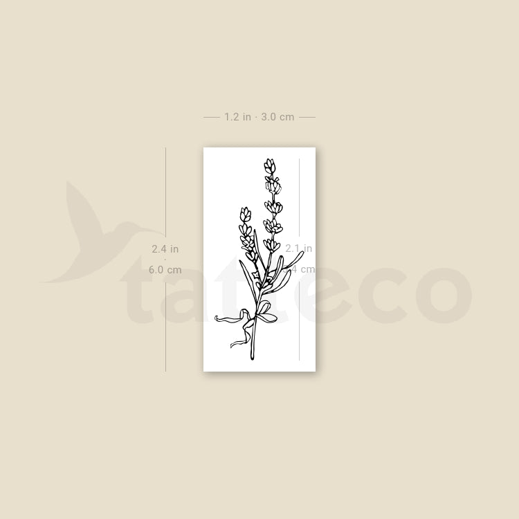 Lavender Temporary Tattoo - Set of 3